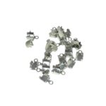 Terminal Xadrez P/ Corrente Strass 10mm Latão Níquel - C/ 25 Unds