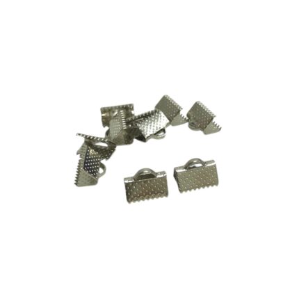 Terminal P/ Couro/Fita 10mm Níquel – C/ 10 Unds