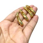 Tubo Curvado Vazado 35mm Dourado Exclusivo - C/ 4 Unds - Imagem 2