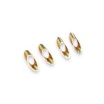 Entremeio Tubo Irregular 17mm Dourado - C/ 4 Unds