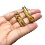 Tubo Curvado Vazado 40mm Dourado Exclusivo – 1 Und - Imagem 2