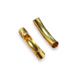 Tubo Curvado Vazado 40mm Dourado Exclusivo – 1 Und