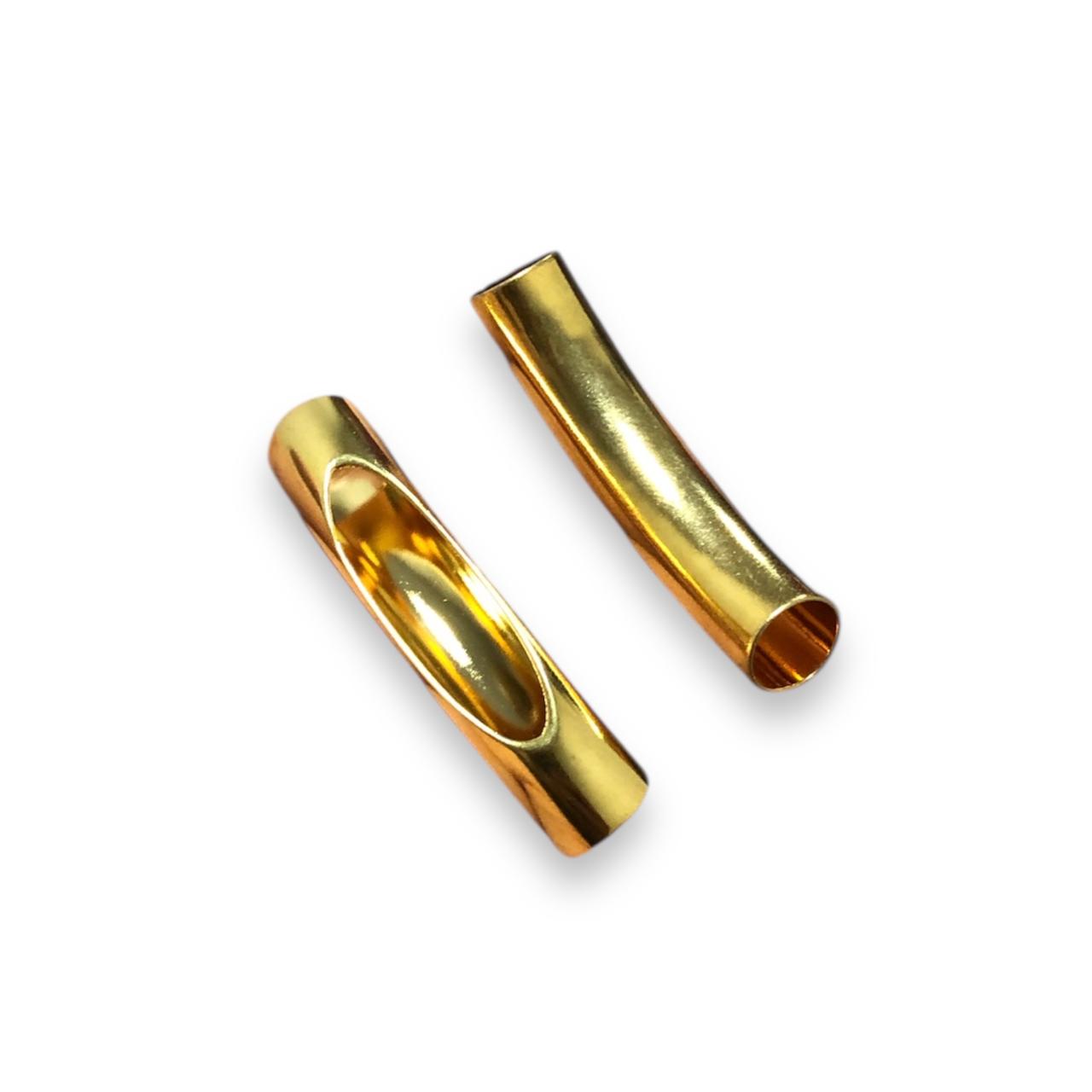 WhatsApp Image 2025-10-29 at 14.53.32 (5) Tubo Curvado Vazado 40mm Dourado Exclusivo – 1 Und - Imagem 1