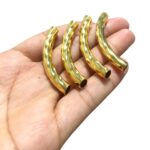 Tubo Curvado Torcido 50mm Dourado Exclusivo - 1 Und - Imagem 2