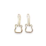 Pingente Guitarra 38mm Dourado - 1 Und