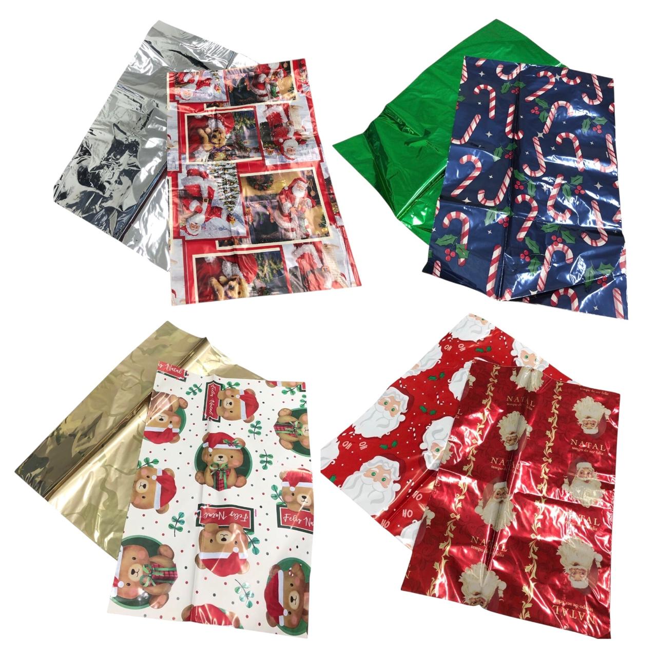 WhatsApp Image 2025-11-07 at 10.19.57 Saco P/ Presente Natalino 20x25cm Metalizado - C/ 2 Unds - Imagem 1