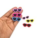 Aplique Óculos Coração 40mm Emborrachado - 1 Und - Imagem 2