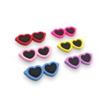 Aplique Óculos Coração 40mm Emborrachado - 1 Und