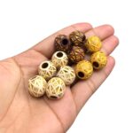 Conta Redondo Estilo Madeira 15mm Acrílico - 20 Gramas - Imagem 2