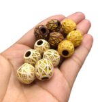 Conta Redondo Estilo Madeira 15mm Acrílico - 20 Gramas - Imagem 3