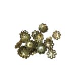 Tulipa Flor Trabalhada 10mm Latão Ouro Velho - C/ 30 Unds