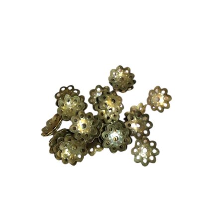 Tulipa Flor Trabalhada 10mm Latão Ouro Velho - C/ 30 Unds