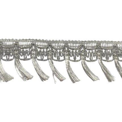 Galão C/ Franja Poliéster 5cm Prata - Metro