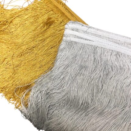 Galão Franja De Seda 30cm C/ Fio Metalizado - Metro