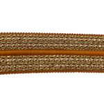 Galão Poliéster 4cm Marrom C/ Dourado - Metro