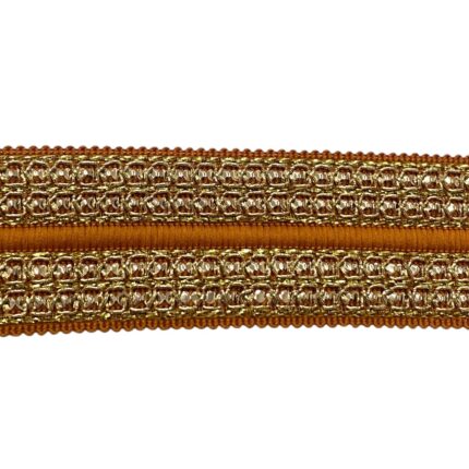 Galão Poliéster 4cm Marrom C/ Dourado - Metro