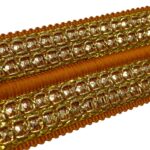 Galão Poliéster 4cm Marrom C/ Dourado - Metro - Imagem 4