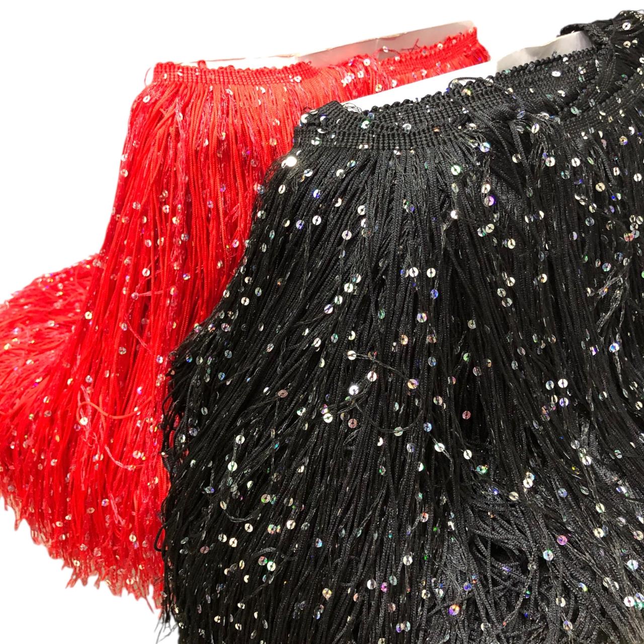 WhatsApp Image 2025-11-13 at 16.44.36 (13) Galão Franja Seda C/ Paetê 30cm Color - Metro - Imagem 1