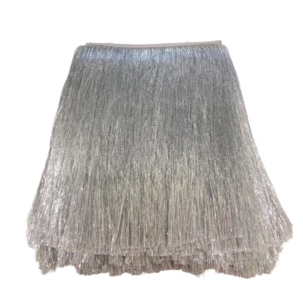 Galão Franja De Seda 30cm Prata – Metro