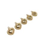 Pingente Coração C/ Cruz 22mm Dourado - 1 Und