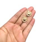 Pingente Coração C/ Cruz 22mm Dourado - 1 Und - Imagem 4