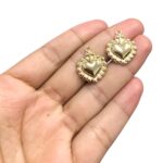 Pingente Coração C/ Cruz 22mm Dourado - 1 Und - Imagem 2