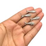 Pingente Peixe Trabalhado 24mm Níquel - 1 Und - Imagem 2