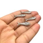 Pingente Peixe Trabalhado 24mm Níquel - 1 Und - Imagem 3