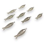 Pingente Peixe Trabalhando 41mm Níquel - 1 Und