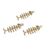 Pingente Peixe Espinha 30mm Dourado - 1 Und