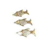 Pingente Peixe 48mm Dourado - 1 Und