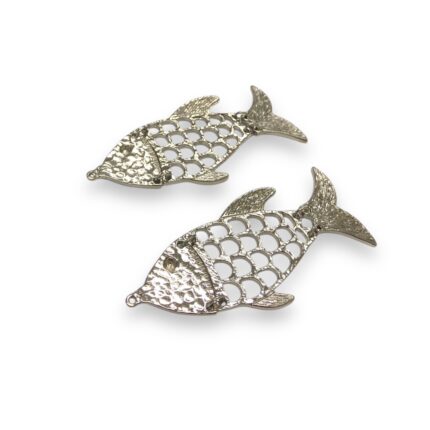 Pingente Peixe 85mm Níquel - 1 Und
