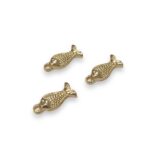 Pingente Peixe Trabalhado 19mm Dourado - 1 Und