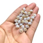 Entremeio Flor 8mm Pérola C/ Dourado Abs - 20 Gramas - Imagem 2