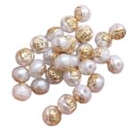 Entremeio Flor 8mm Pérola C/ Dourado Abs - 20 Gramas - Imagem 4