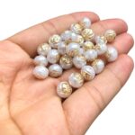 Entremeio Flor 8mm Pérola C/ Dourado Abs - 20 Gramas - Imagem 3