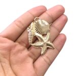 Pingente Concha C/ Estrela 45mm Dourado - 1 Und - Imagem 2