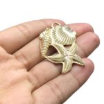 Pingente Concha C/ Estrela 45mm Dourado - 1 Und - Imagem 3