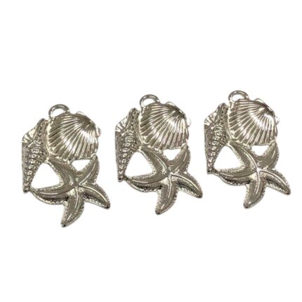 Pingente Concha C/ Estrela 45mm Níquel – 1 Und