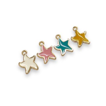 Pingente Estrela Do Mar 13mm C/ Resina Dourado - 1 Und