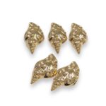 Pingente Concha Trabalhado 45mm Dourado - 1 Und