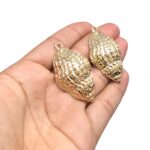 Pingente Concha Do Mar 44mm Trabalhado Dourado - 1 Und - Imagem 4