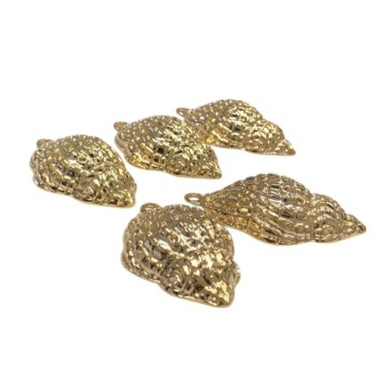 Pingente Concha Do Mar 44mm Trabalhado Dourado - 1 Und