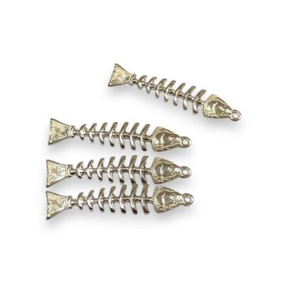Pingente Peixe Espinha 50mm Níquel – 1 Und