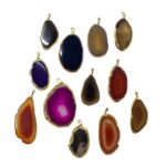 Pingente Pedra Disforme Dourado – 1 Und