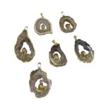 Pingente Pedra Disforme Dourado - 1 Und