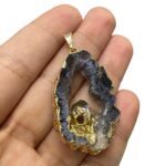 Pingente Pedra Disforme Dourado - 1 Und - Imagem 2