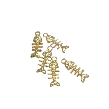 Pingente Peixe 25mm Dourado - 1 Und