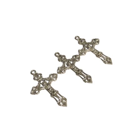 Pingente Cruz 40mm Níquel - 1 Und