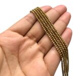 Fio Hematita 2mm Dourado - 1 Fio - Imagem 3